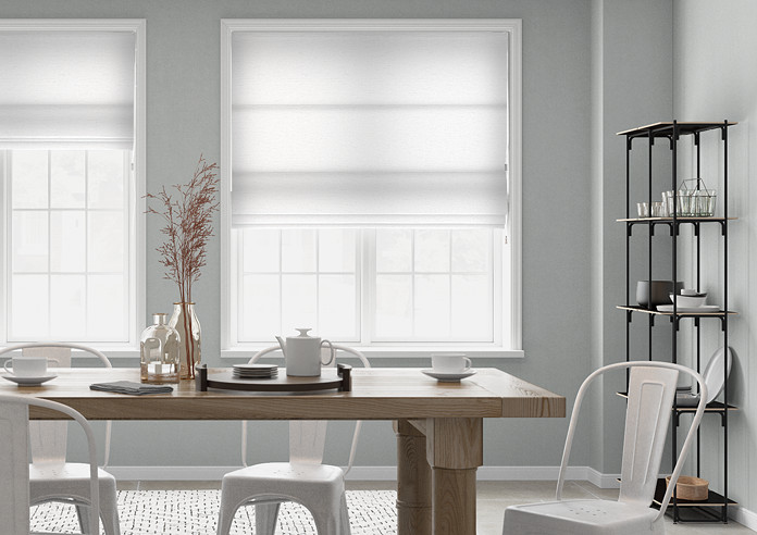 Faux Silk, White - Roman Blind - Image 3